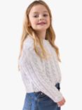 Angel & Rocket Kids' Ariel Metallic Cable Knit Jumper, Silver