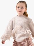 Angel & Rocket Kids' Sienna Fringed Jumper, Stone