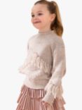 Angel & Rocket Kids' Sienna Fringed Jumper, Stone