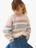 Angel & Rocket Sloane Striped Metallic Jumper, Pink