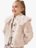 Angel & Rocket Oversize Cape Collar Faux Fur Coat, Taupe