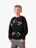 Angel & Rocket Kids' Jasper Smiley Jumper, Black