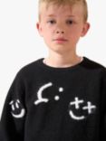 Angel & Rocket Kids' Jasper Smiley Jumper, Black