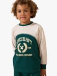 Angel & Rocket Kids' Minecraft Varsity Pyjamas, Green/Multi