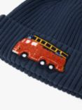 Polarn O. Pyret Kids' Rib Knit Applique Beanie Hat, Blue