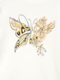 Angel & Rocket Kids' Anya Butterfly Flutter Sleeve Top, Ivory