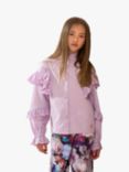 Angel & Rocket Lea Cotton Broderie Frill Woven Blouse, Purple