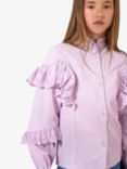 Angel & Rocket Lea Cotton Broderie Frill Woven Blouse, Purple