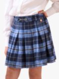 Angel & Rocket Kids' Macy Check Skirt, Blue