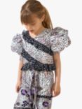 Angel & Rocket Kids' Print Mix Frill Top, Multi