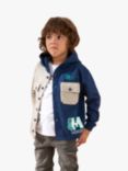 Angel & Rocket Kids' Minecraft Colour Block Overshirt, Navy/Multi