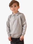 Angel & Rocket Kids' Caleb Knitted Zip Polo Top, Grey