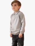 Angel & Rocket Kids' Caleb Knitted Zip Polo Top, Grey