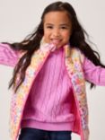 Crew Clothing Kids' Reversible Lightweight Gilet, Pastel Pink/Multi