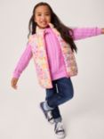 Crew Clothing Kids' Reversible Lightweight Gilet, Pastel Pink/Multi