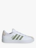 adidas VL Court 3.0 Lace Up Trainers, White/Tent Green