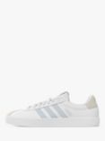 adidas VL Court 3.0 Lace Up Trainers, White/Halo Blue