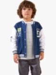 Angel & Rocket Kids' Minecraft Colour Block Varsity Jacket, Navy/Multi