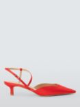 John Lewis Carnation Minimal Slingback Open Court Shoes, Red