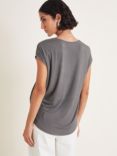 Monsoon Wilde Satin Top, Grey