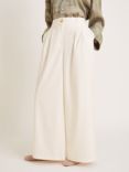 Monsoon Willow Wide Leg Trousers, Ivory