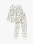 Polarn O. Pyret Kids' Fruit Print Long Sleeve Pyjama Set, White