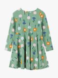 Polarn O. Pyret Kids' Floral Long Sleeve Dress, Green