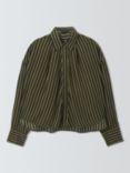 rag & bone Martha Stripe Silk Top, Army/Multi