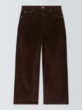 rag & bone Andi Ankle Grazer Wide Leg Jeans, Dark Brown