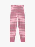 Polarn O. Pyret Kids' Organic Cotton Striped Leggings, Pink