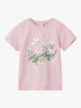 Polarn O. Pyret Kids' Organic Cotton Floral T-Shirt, Pink