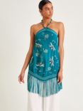 Monsoon Liza Tassel Top, Teal