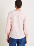 Monsoon Ivy Floral Embroidered Top, Soft Pink