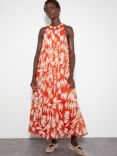 Monsoon Shelly Print Maxi Dress, Rust