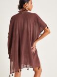 Monsoon Patti Geometric Kaftan Dress, Brown