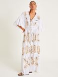 Monsoon Jasmine Embroidered Maxi Dress, White/Multi