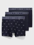 Crew Clothing Logo Boxers, Pack of 3, Navy Blue