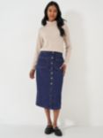 Crew Clothing Mia Denim Skirt, Denim Blue