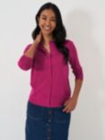 Crew Clothing Merino Wool Cardigan, Dark Pink