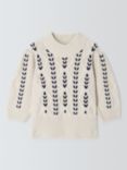 Rails Addy Lace Stitch Wool Blend Jumper, Oatmeal/Navy