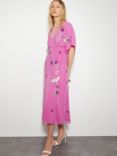 Monsoon Rosalie Kimono Dress, Pink