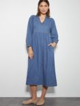 Monsoon Wilma Denim Midi Dress, Blue