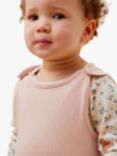 MORI Baby Ribbed Romper, Blush