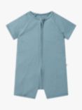 MORI Baby Ribbed Shortie Sleepsuit, Sky