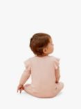 MORI Baby Ribbed Frill Sleepsuit, Blush