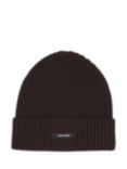 Calvin Klein Classic Cotton Rib Knit Beanie, Black