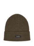 Calvin Klein Classic Organic Cotton Cashmere Blend Beanie Hat, Dark Olive