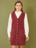 Yumi Corduroy Pinafore Dress, Burgundy