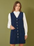 Yumi Corduroy Pinafore Dress, Navy