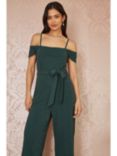 Yumi Sparkle Stretch Jumpsuit, Green